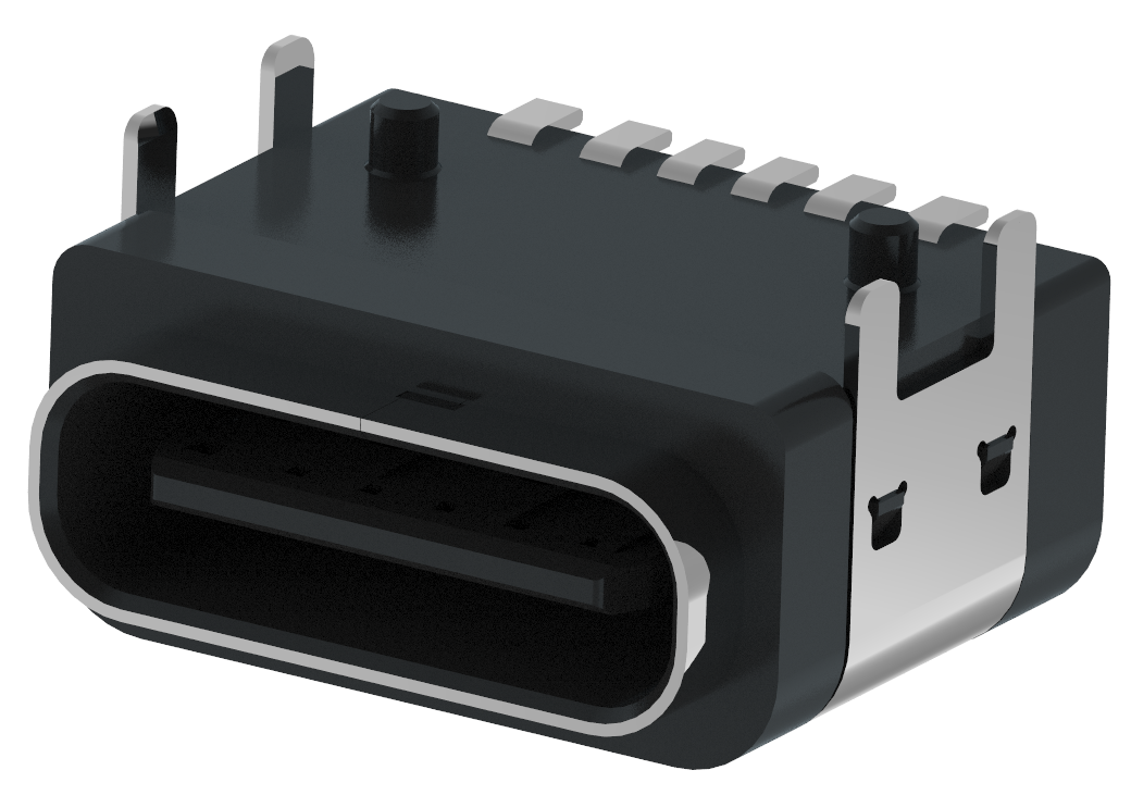 XB-ATCF-06-024 TYPE C 6P waterproof base on the board - rubber reducing type A (shell 4-pin plug board, terminal SMT)